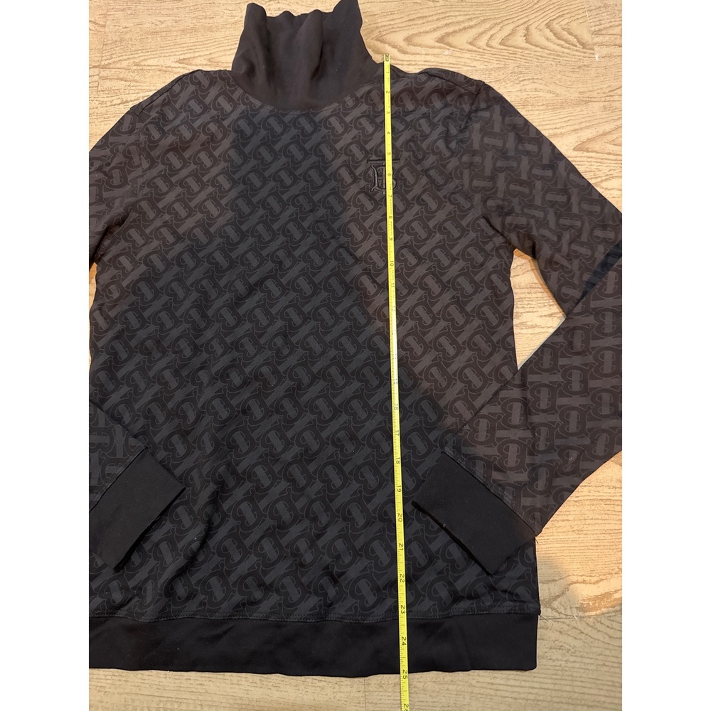 Burberry TB Monogram Turtleneck Sweatshirt Black Charcoal Logo Print Small - Picture 4 of 6